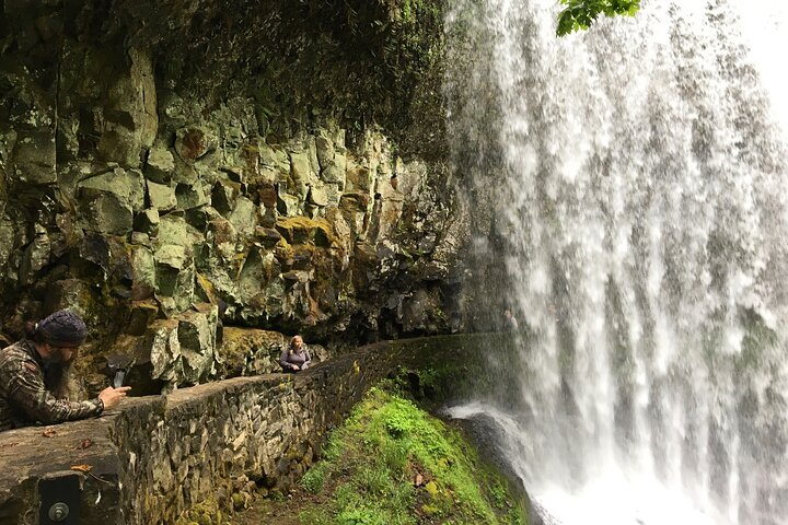 hiking underneath North falls